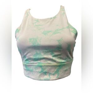 Lululemon Mint Green and White Crop  Top size 8